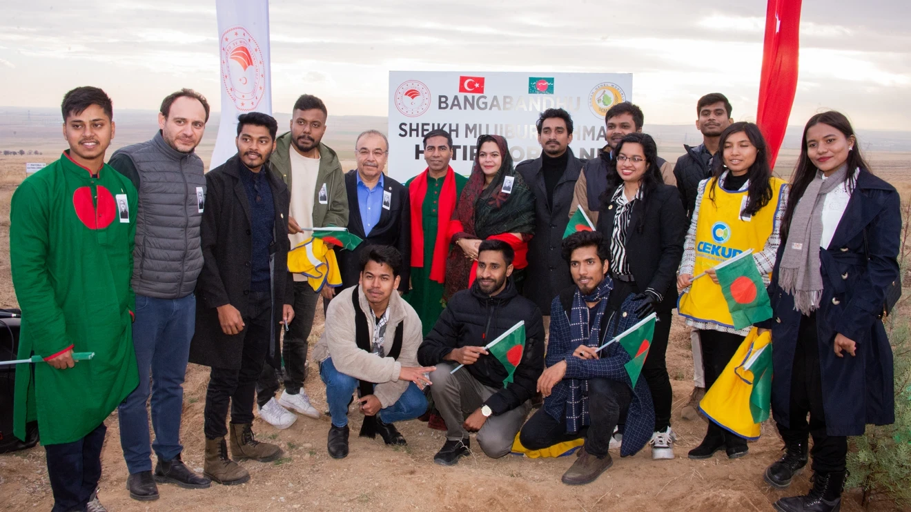 Bangladeshi students studying at Selçuk University planted saplings